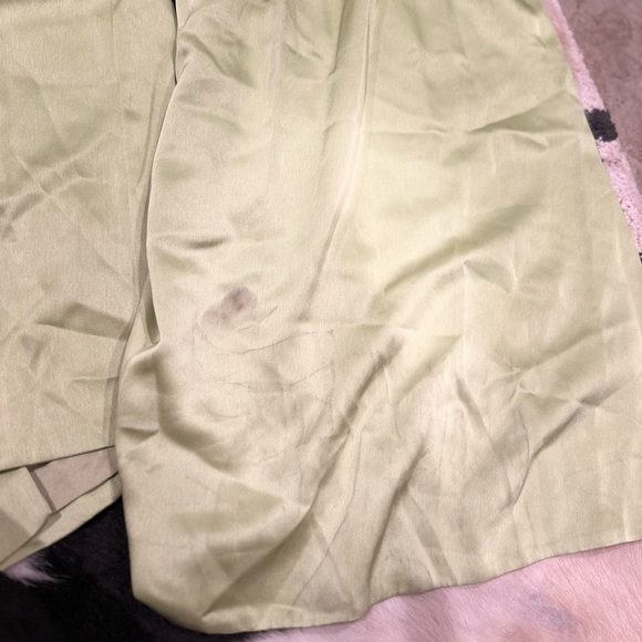 NWT MISS CIRCLE - Prisa Lime High Slit Satin Corset Gown SIZE XS - Picture 6 of 7